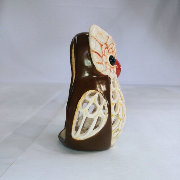Vintage Owl Tea Light Candle Holder Ceramic Retro Style Home Art Decor - Picture 6 of 10